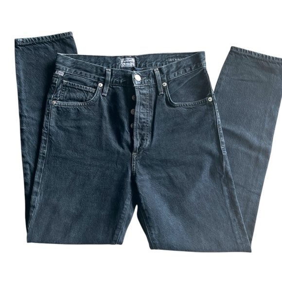 Citizens of Humanity Liya High Rise Classic Fit Crop Premium Vtg Jeans Black 25 - Picture 1 of 11